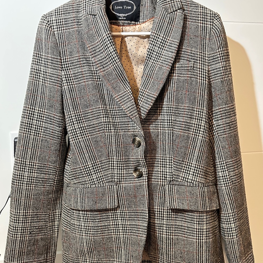 Love Tree Women's Classic Plaid Blazer